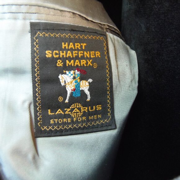 Vintage Hart Schaffner & Marx 100% Wool Blue Tone Tweed Sports Jacket Coat - Picture 3 of 12